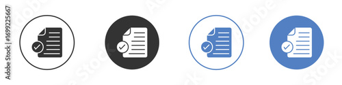 Approved document icon pictogram for your web site design, logo