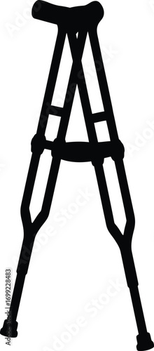 Black forearm crutches medical equipment mobility aid