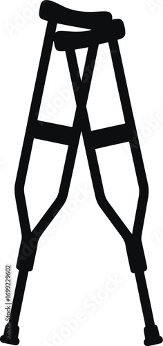 Black crutches crossed medical mobility