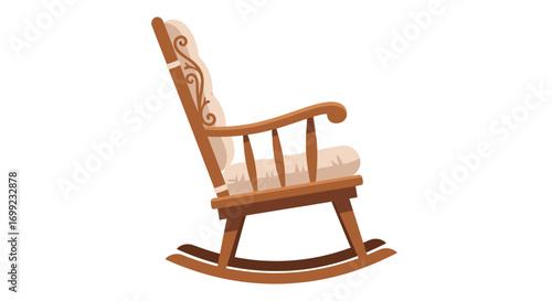 Cozy rocking chair vector illustration isolated on a white backdrop