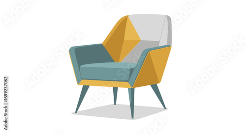 Stylish geometric armchair with a unique design for modern interior design