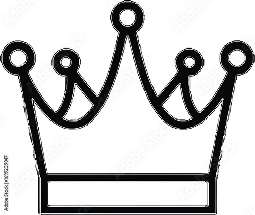 Elegant minimalist crown symbol graphic for royalty, leadership, or achievement concepts in a modern design