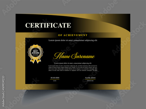 certificate design simple modern a4 luxury size