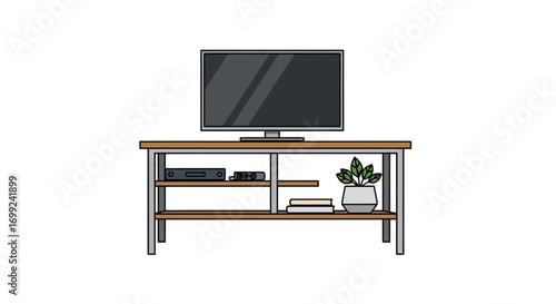 Stylized interior scene showcasing television and home decor elements