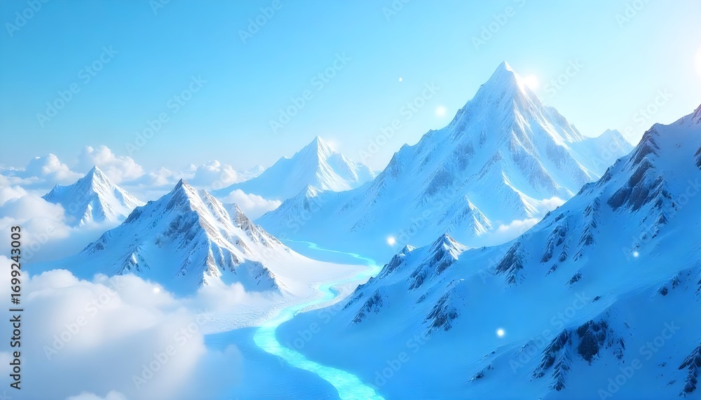 custom made wallpaper toronto digitalAbstract cloud computing concept with floating data cubes and network connections, bright blue and white color scheme