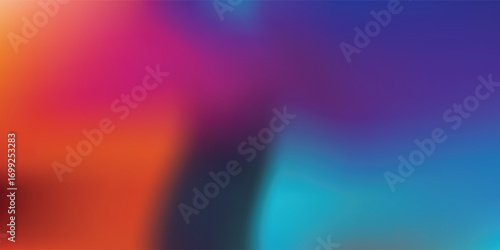 A smooth gradient background transitions from deep blue to vibrant modern
