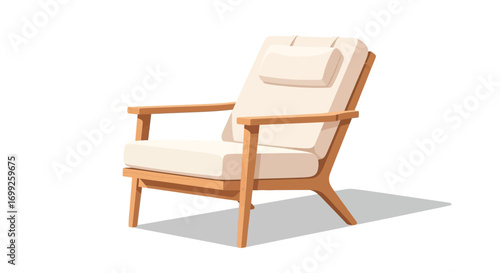 Comfortable armchair with modern design, isolated on white background