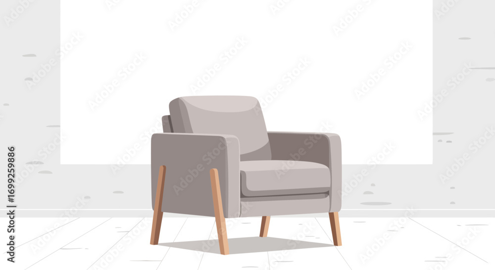 Fototapeta premium Elegant armchair illustration for interior design and minimalist decor