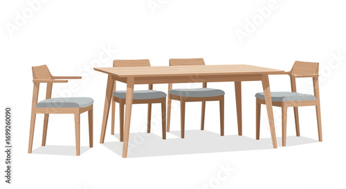 Elegant dining set showcasing modern design and craftsmanship details