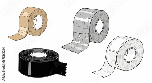 Explore various adhesive tapes including packaging tape electrical tape and masking tape for all your needs vector