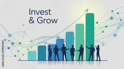 Business investment growth strategy and financial planning for success and team collaboration concept