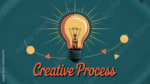 Creative process idea generation lightbulb innovation concept brainstorming solution thinking inspiration design