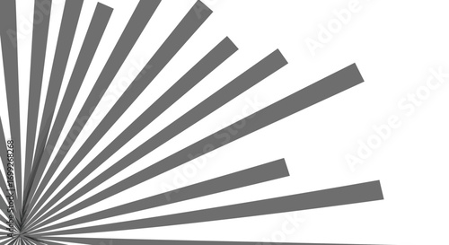 Abstract gray lines emanating from a corner on white geometric design