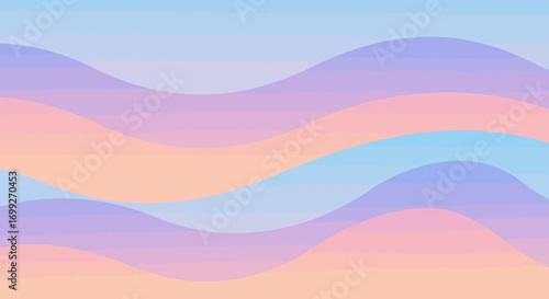 Soft gradient waves in pastel hues creating a calm and serene background design