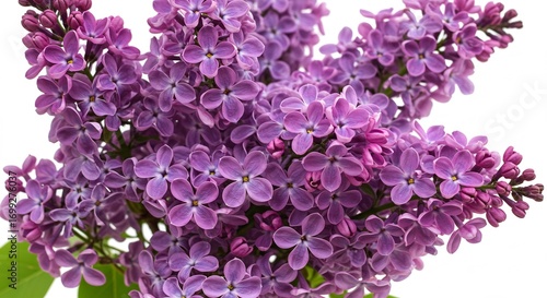 淡紫色のライラックの花束、柔らかな光で美しく輝く. AI Generated