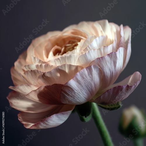 Delicate ranunculus flower closeup