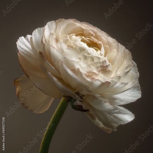 Elegant cream ranunculus flower