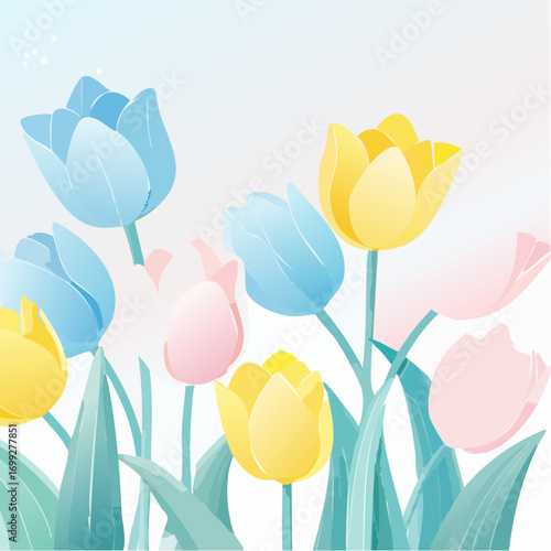 Pastell-Tulpenwiese