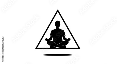 Silhouette of a person meditating in a triangle shape