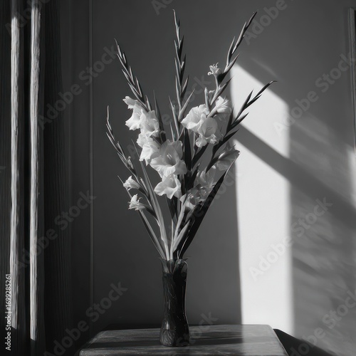 Black and white flower arrangement