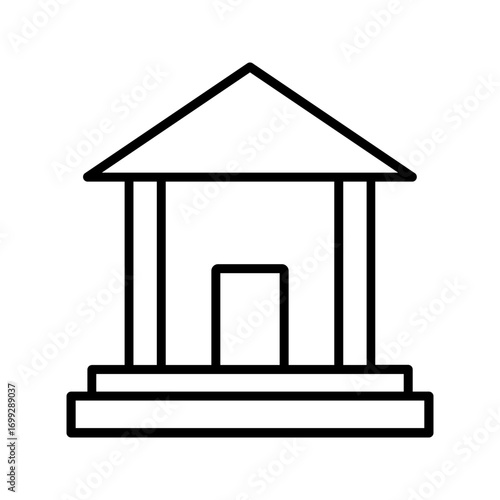 Simple banking icon in minimal style. Vector illustration of financial institution symbol, suitable for money, finance, savings, investment, and online banking concepts.
