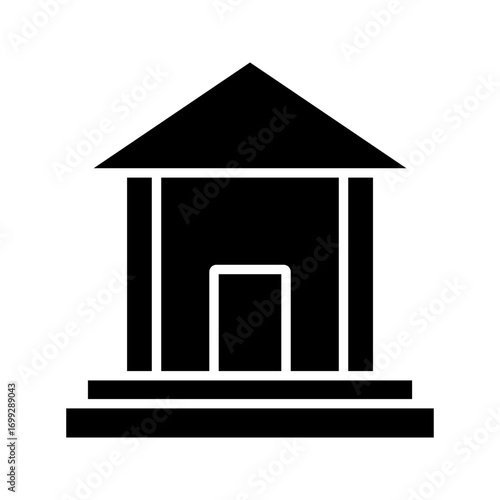 Simple banking icon in minimal style. Vector illustration of financial institution symbol, suitable for money, finance, savings, investment, and online banking concepts.