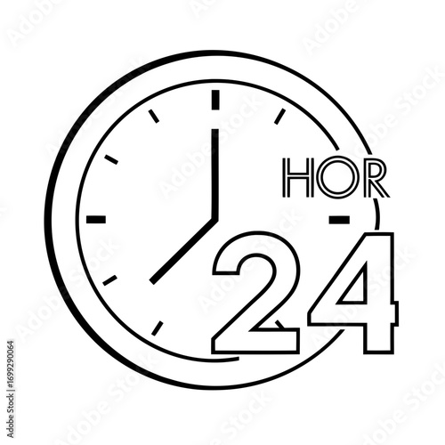 24 Hour Time line art for web and graphic design on white background