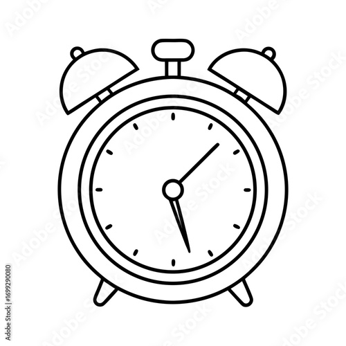 Alarm Clock line art for web and graphic design on white background