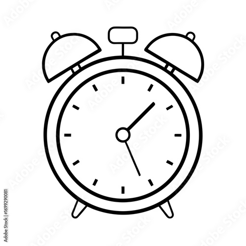 Alarm Clock line art for web and graphic design on white background
