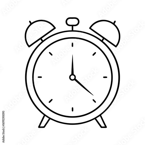 Alarm Clock line art for web and graphic design on white background
