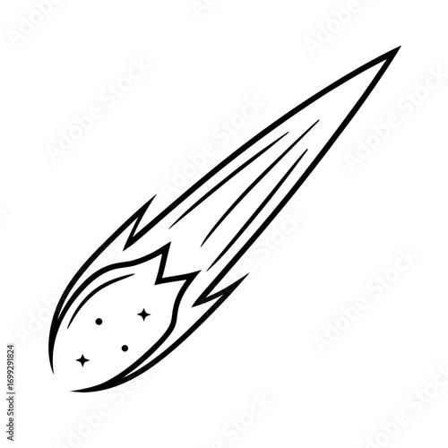 Meteor line art for web and graphic design on white background