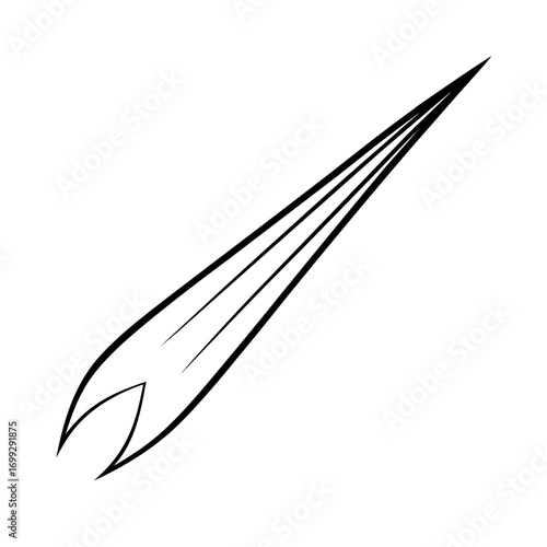 Meteor line art for web and graphic design on white background