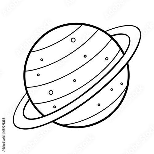 Solar System line art for web and graphic design on white background