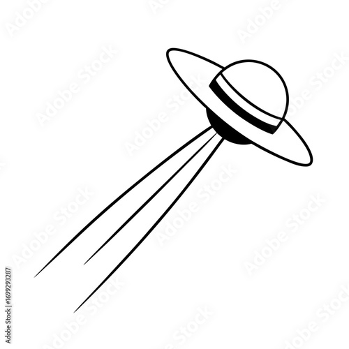 Space Probe line art for web and graphic design on white background