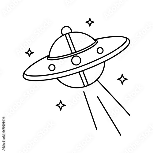 Space Probe line art for web and graphic design on white background