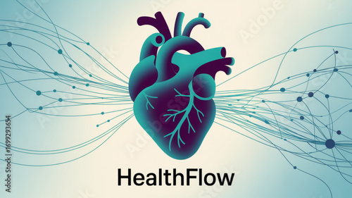 Anatomical heart illustration for medical health cardiology design and healthcare technology innovation concept
