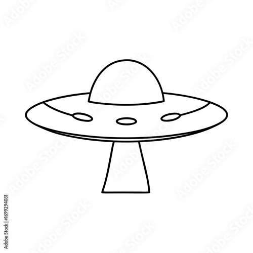 UFO line art for web and graphic design on white background