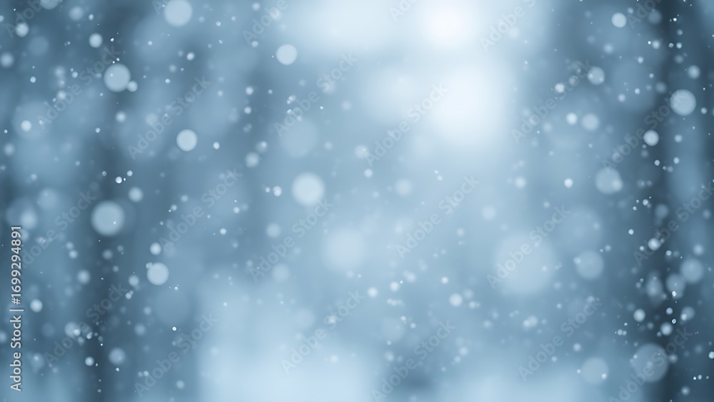 Obraz premium Gentle snowfall in soft illumination, evoking quiet winter mood.