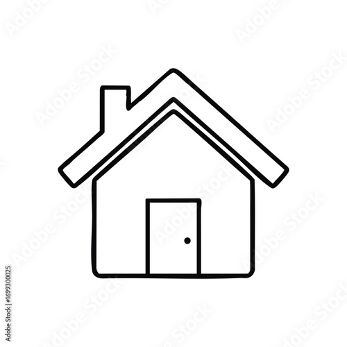 Minimalist Home Outline. A clear graphic rendering of a residence. This universal emblem embodies a sense of shelter, safety, and belonging.
