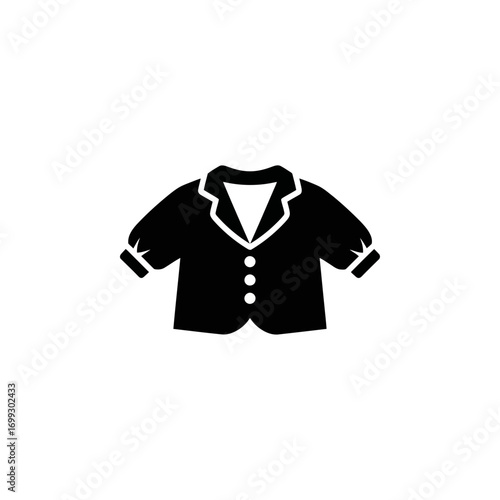 Black silhouette of a classic blazer with three buttons