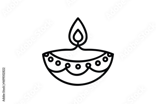 burning candle holder fire vector design icon