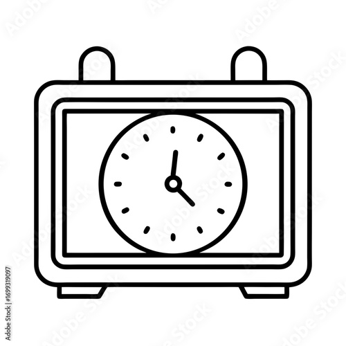 Digital Clock line art for web and graphic design on white background