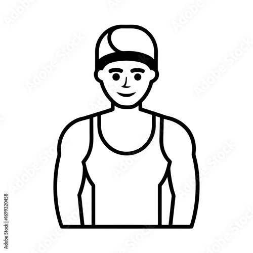 Personal Trainer line art for web and graphic design on white background