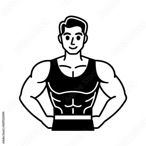 Personal Trainer line art for web and graphic design on white background