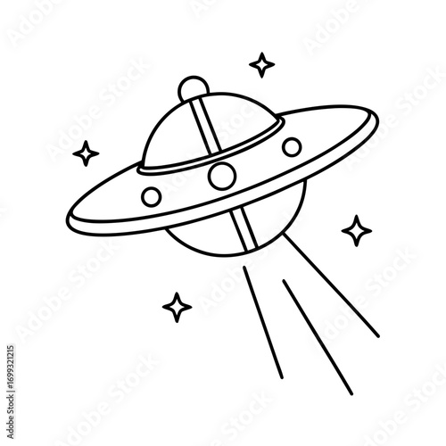 Space Probe line art for web and graphic design on white background