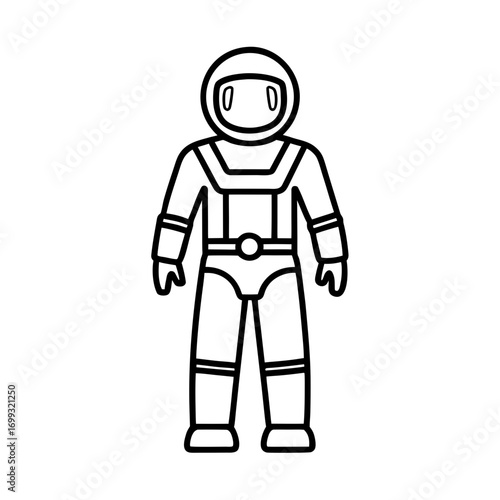 Space Suit line art for web and graphic design on white background