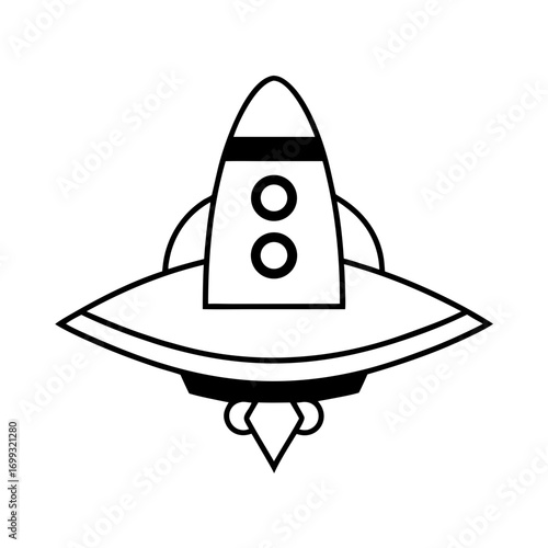 Space Vehicle line art for web and graphic design on white background