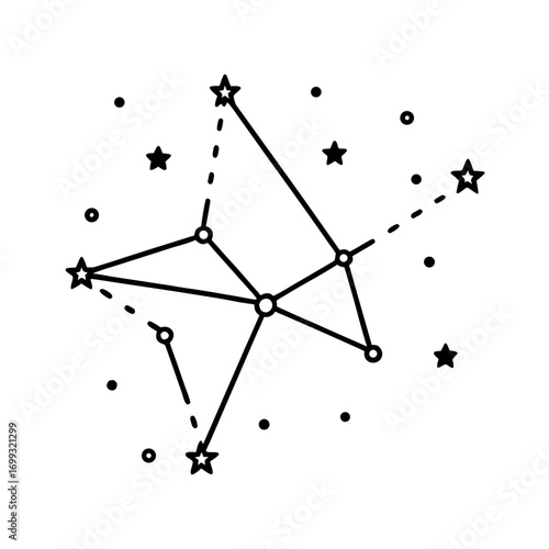 Star Constellation line art for web and graphic design on white background