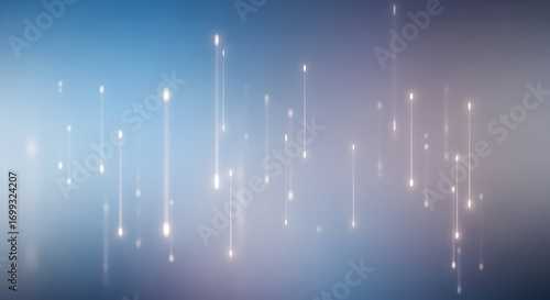 Soft Blue Background With Vertical Bright Lines Of Light Creating A Dreamlike Atmosphere