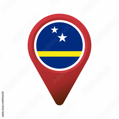 Curaçao national flag displayed in a red map pin icon flat illustration Free Download Curaçao national flag displayed in a red map pin icon flat illustration - GFXLoad